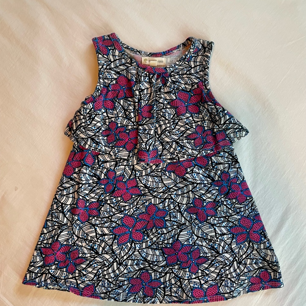 EUC Patterned Tiered toddler dress with stunning print